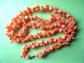 Mod Necklace 1960s Long Beads Orange Hong Kong Fleur De Lis Vintage Costume Jewelry Beads Original Tag Never Worn Old Stock