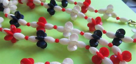 Mod 1960s Necklace Red White Blue Vintage Jewelry 