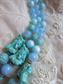 1950s Mid Century Modern Necklace Multi Strand Mid Century Baroque Blue Lucite Plastic Beads Western '50's Accessories Germany Vintage Costume Jewelry