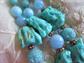 1950s Mid Century Modern Necklace Multi Strand Mid Century Baroque Blue Lucite Plastic Beads Western '50's Accessories Germany Vintage Costume Jewelry