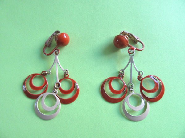 1960's Mod Earrings Vintage Jewelry 