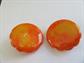 Bakelite Earrings Tequila Sunrise Large Scalloped Pierced Vintage Costume Jewelry