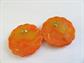 Bakelite Earrings Tequila Sunrise Large Scalloped Pierced Vintage Costume Jewelry