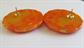 Bakelite Earrings Tequila Sunrise Large Scalloped Pierced Vintage Costume Jewelry