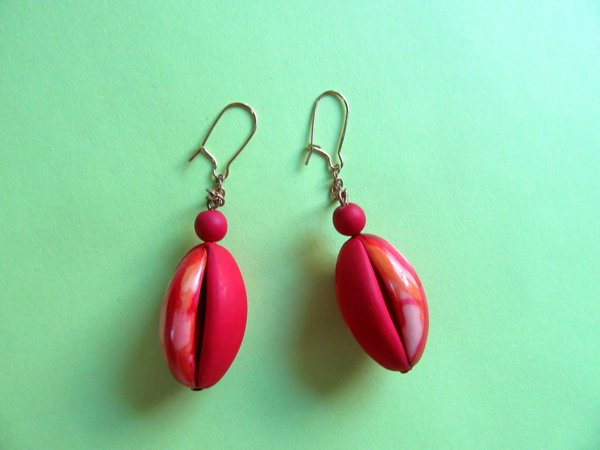 Vintage Mod 1960's Tie Dye Style Pierced Earrings Never Worn 