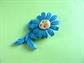 Anthropomorphic Pin Blue Daisy Face Flower Brooch RARE Signed JJ  Enameled Vintage Costume Jewelry Pink Yellow Figural