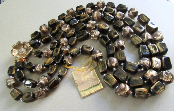 Vintage Art Glass Necklace Japan Never Worn Original Tag