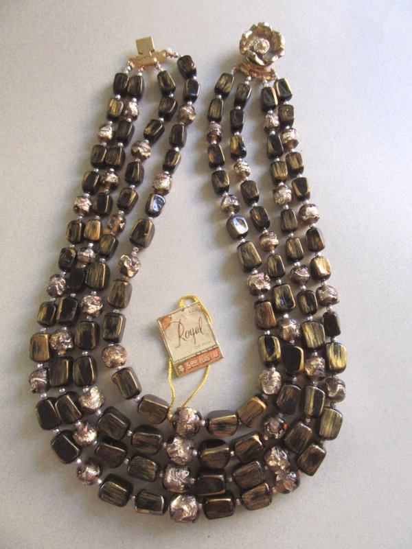 Vintage Art Glass Necklace Japan Never Worn Original Tag