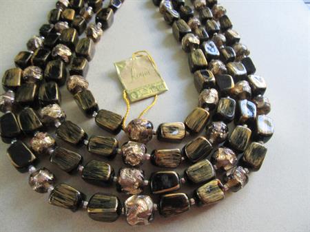 Vintage Art Glass Necklace Japan Never Worn Original Tag