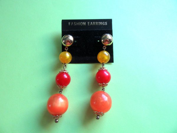 1980's Citrus Lucite Earrings Korea Vintage Jewelry