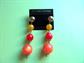 1980's Citrus Ball Pierced Earrings Old Store Stock Never Worn Korea Vintage Costume Jewelry Mod Style