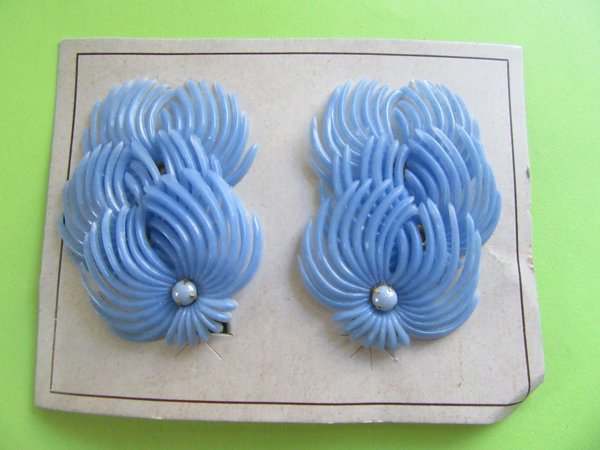 1950's Western Germany Blue Earrings Vintage Jewelry