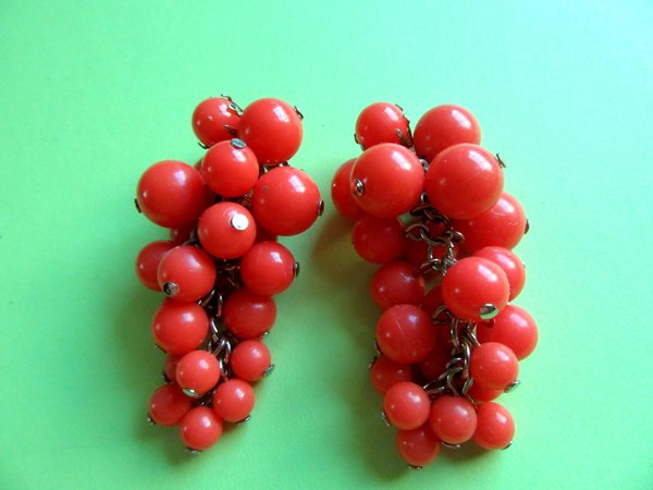 Vintage Orange  Cha Cha  Earrings
