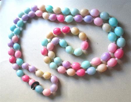 1960's Mod Jelly Bean Long Necklace Never Worn Hong Kong Old Store Stock Vintage Costume Jewelry