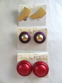 1980's  Diane Von Furstenberg Earrings Signed Jewelry 