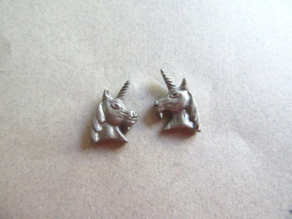 Unicorn Pewter Earrings Fantasy Vintage Jewelry