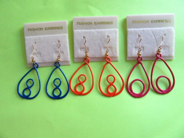 1980's Pierced Earrings Color Choice Vintage Jewelry 