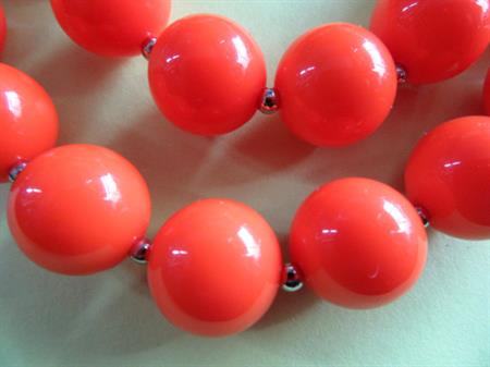 1980's Orange Lucite Necklace Vintage Jewelry Mrs. Roper