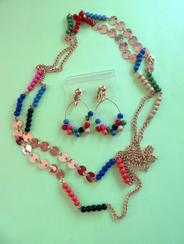 Vintage Mod 1960's Chain Necklace Set 