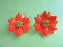  Vintage Mod Flower Shoe Clips 1960's  Accessories 