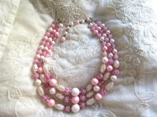 1950's Coralene? Art Glass Choker Necklace Vintage Jewelry