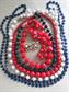 Costume Jewelry Lot 1950's -70s  Red White and Blue Necklaces Lucite Earrings Monet  Patriotic Colors VOTE