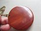 Bakelite Infused Wood Necklace Mid Century Modern Disc Pendant Vintage Costume Jewelry Eames Era Moderne