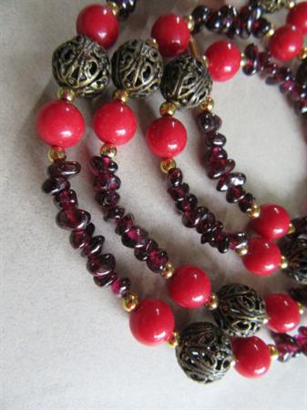 Vintage Garnet Necklace Vintage Gemstone Beads