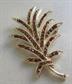 1950's Rhinestone Leaf Pin Vintage Jewelry