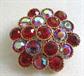 Red Rhinestone Pin Vintage Jewelry Christmas Holiday 
