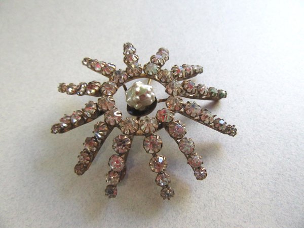 1930's Czech Rhinestone Pin Vintage Jewelry Something Old