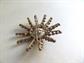 1930's Czech Rhinestone Starburst Pin Brooch Glass Pearl Center Vintage Costume Jewelry Wedding Something Old