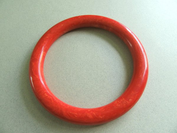 Vintage Bakelite Bangle Bracelet Paprika Orange