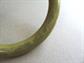 Bakelite Bangle Bracelet Avocado Green with Crazy Yellow Swirls Vintage Costume Jewelry