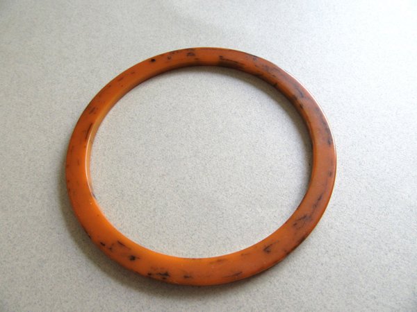 Vintage Bakelite Bangle Bracelet Pumpkin Black