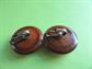 Bakelite Wood Infused Earrings Mid Century Modern MCM Atomic Vintage Costume Jewelry 1950's Accessories