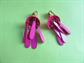 Mod Hot Pink  and Purple 1960's Clip on Earrings Vintage Costume Jewelry '60's Accessories Twiggy Go Go