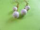 Laguna 1960's Mod Double White Ball Earrings Pierced Original Card Old Store Stock Vintage Costume Jewelry Twiggy Go Go