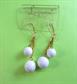 Laguna 1960's Mod Double White Ball Earrings Pierced Original Card Old Store Stock Vintage Costume Jewelry Twiggy Go Go