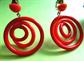 Mod 1960's Clip On Earrings  Red And Orange Concentric Circles '60's Accessories Vintage Costume Jewelry Twiggy Go Go