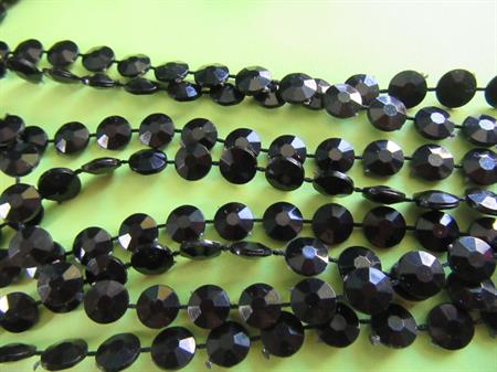 Mod 1960's Long Black Necklace Vintage Jewelry 