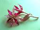 Mod 1960's Pink Lucite Flower Pin Brooch Vintage Costume Jewelry 