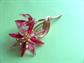 Mod 1960's Pink Lucite Flower Pin Brooch Vintage Costume Jewelry 