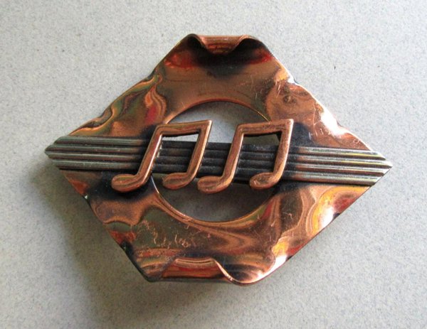 Vintage Copper Music Notes Pin Vintage Jewelry Musician 