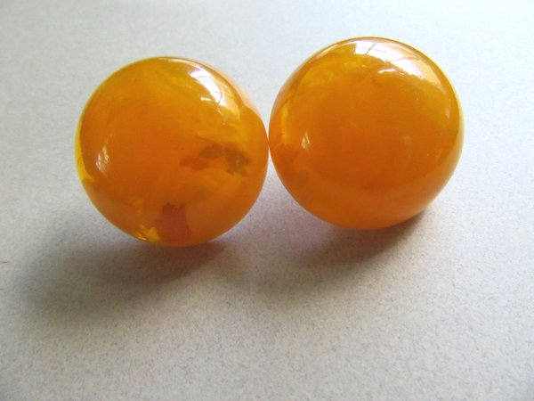 Bakelite  Earrings Egg Yoke Vintage Jewelry