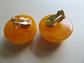 Bakelite Mid Century Chunky Earrings Egg Yoke Swirl Semi Translucent Clip On Vintage Costume Jewelry