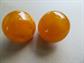 Bakelite Mid Century Chunky Earrings Egg Yoke Swirl Semi Translucent Clip On Vintage Costume Jewelry