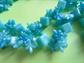 1960's Mod Necklace Blue Hong Kong Fleur de Lis Cube Long Beads Vintage Costume Jewelry 60's  Party Accessories