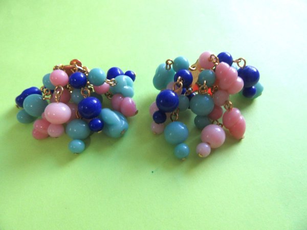 Vintage Art Glass Earrings Japan Vintage Jewelry