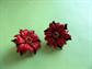 1950's Mid Century Poinsettia Earrings Clip Ons Glitter Hard Plastic vintage Costume Jewelry Christmas Holiday '50s Accessories Rockabilly